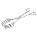 10" Silver Plated Bread Tongs w/ Fork Grippers